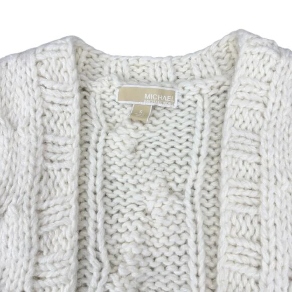 MICHAEL Michael Kors Alpaca Blend Open Front Knit Cardigan Sz Small - Picture 4 of 6